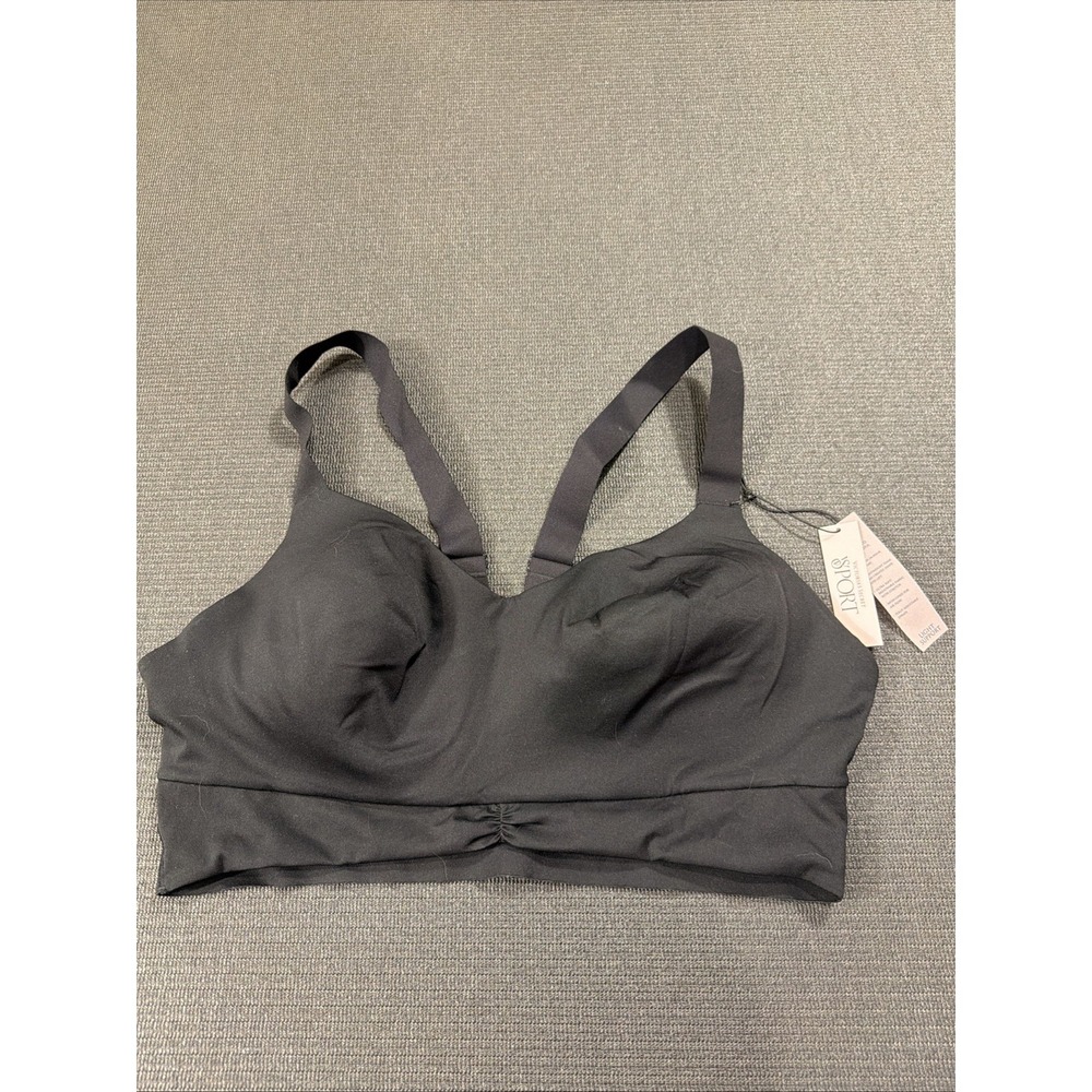 New Victoria's Secret Love Cloud Ruched Sports Bra Black Size XL